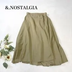 &.NOSTALGIA　フレアスカート　巻きスカート風　オフィス　M　カーキのサムネイル