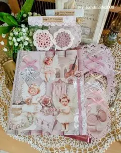 SALE♡ANGELコラージュ♡窓付き平袋 レースペーパータグ ミニモチーフ付き