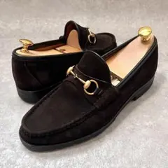 【美品】GUCCI ホースビットローファー スエードブラウン US8.5