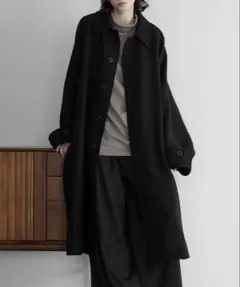 【Sサイズ】remer ルーズウールブレンドステンカラーコート　ブラック