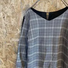 AE7325 INGNI イング ひざ丈ワンピース グレーチェック レディース