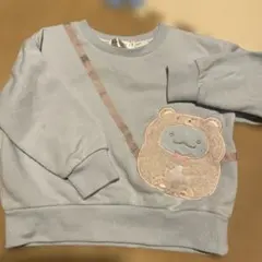水色 すみっコぐらし刺繍 トレーナー 110