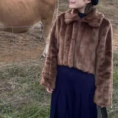 nugu ファーコート ショート丈