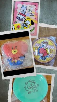 一番くじ BT21 ぬいぐるみ プレート コースター セット＆くら寿司ファイル