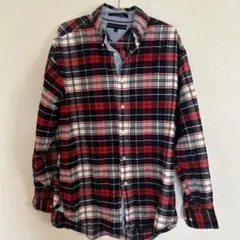 TOMMY HILFIGER チェック柄コーデュロイ長袖シャツ M