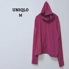 ユニクロ　エアリズムUVカットメッシュパーカー　フルジップ　指穴　ストレッチ　М