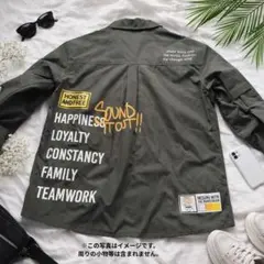 ZARA ミリタリージャケット M カーキ オーバーサイズ　バックプリント　人気