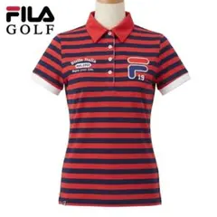 FILA GOLF フィラゴルフ ボーダー ポロシャツ 赤 ネイビー UVカット