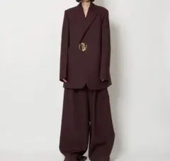 美品 HARUNOBU MURATA ウール ノーカラーコート ダークブルー - メルカリ