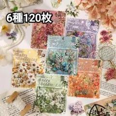 新！ L95 花 箔押し ステッカー コラージュ素材 シール