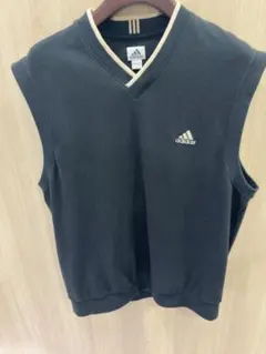 adidas 黒 Vネック ノースリーブベスト XO/XXG