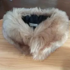 LOWRYS FARM ベージュファーネックウォーマー