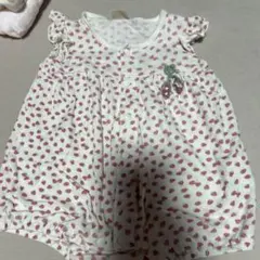 petit main ハート柄ロンパース 60cm