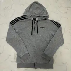 adidasアディダス　ジップパーカー　 　グレーL