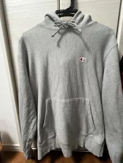 Champion グレー フード付きパーカー M