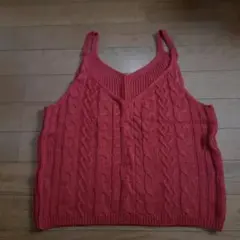赤 ニットキャミソールベスト