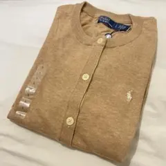 新品未使用 ラルフローレン コットン カーディガン キャメル ベージュ L