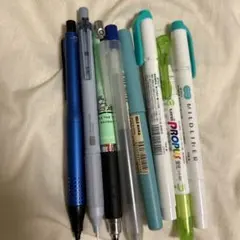 シャープペンシル、ボールペン 蛍光ペン7本セット
