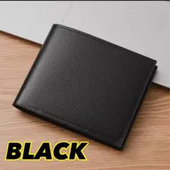 短財布　メンズ　男性　ブラック　二つ折り財布　カード　財布　軽量　便利のサムネイル