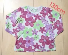 フラワープリント長袖Tシャツ 130cm