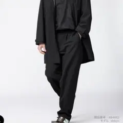 新品！UNIQLO タックワイドテーパードパンツ S ブラック
