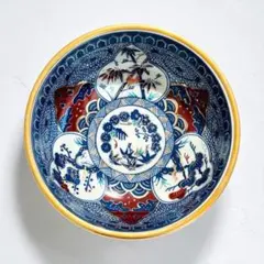 未使用】有田焼 青藍窯 元禄古伊万里 十角鉢 盛鉢 菓子鉢 大鉢 金襴手
