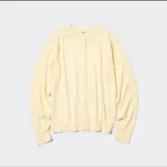 UVカットクルーネックカーディガン　イエロー Lサイズ