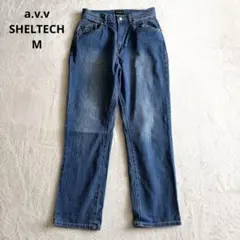 a.v.v 接触冷感 SHELTECH ワイドテーパードデニム M 青 伸縮性○のサムネイル