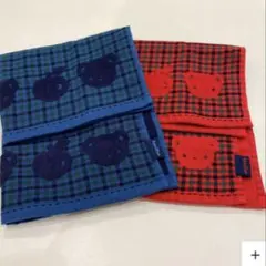 新品　即完売品　ファミリア　チェック柄のリンゴタオルハンカチ