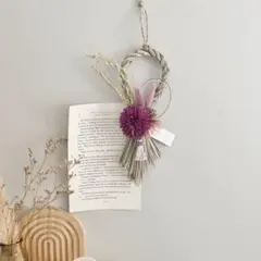 パープルしめ縄飾り　お正月飾り