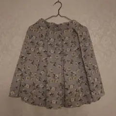 花柄 フレアスカート くすみブルーのサムネイル