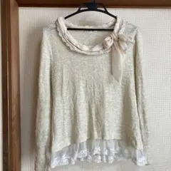 axes femme アイボリー ニットセーター