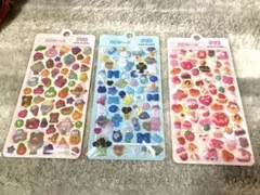 【3枚セット】ぷっくり 3Dシール 立体 デコ ステッカー ボンドロ風