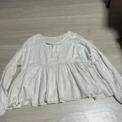 スローブイエナ、ペプラム長袖ブラウス、アイボリー、日本製、２wey