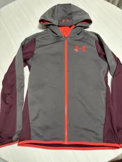 アンダーアーマー YXL フルジップパーカー グレー/赤
