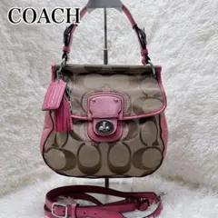 COACH コーチ ショルダーバッグ 19034 キャンバス×レザー ブラウン系