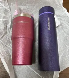 新品　スターバックス　ピンク タンブラー　パープル　ねこ　ボトル　猫