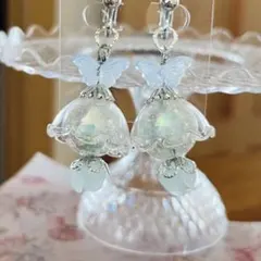 クラゲのイヤリング　泡水蝶々