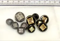 ボタン　シェル　グレーブラック