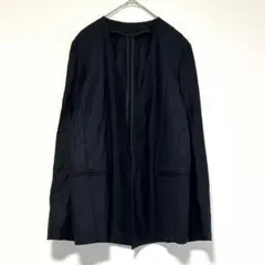n0689【カリテ】ノーカラージャケット ストレッチ ブラック 着回しのサムネイル