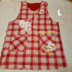 【5月限定値下げ！】新品　サンリオ　ハローキティ チェック柄エプロン　Lサイズのサムネイル