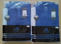 お得2枚セット adidas 柔道着 上下セット 130 2号 ブルー 帯付き 