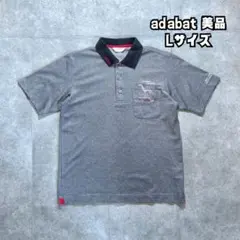 美品 adabat アダバット デザイン ポロシャツ グレー コットン レトロのサムネイル