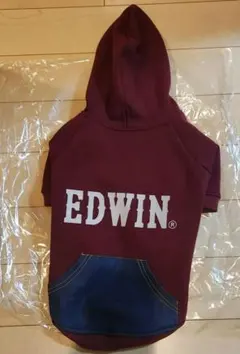 新品タグ付き　EDWIN デニムライクポケット付パーカー レッド　4L