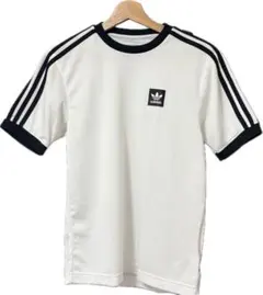 adidas 半袖 Tシャツ ホワイト　古着　ボーダー　スポーツ　メッシュのサムネイル