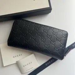 107 極上美品 GUCCI グッチ シマ 長財布 ラウンドファスナー