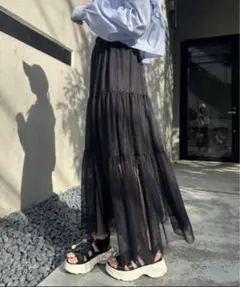 OLIVE des OLIVE チュールティアードスカート