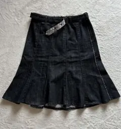 【バーバリーロンドン】デニムスカート 40 11号 13号 L 大きいサイズ