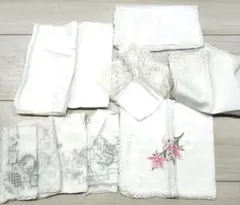 ホワイト刺繍レースハンカチ10枚セット　冠婚葬祭