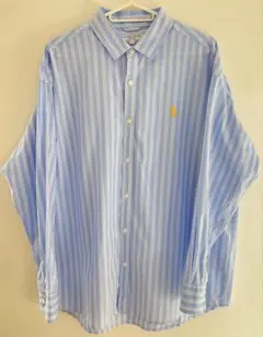 U.S. POLO ASSN.シャツ オーバーサイズブルー系 トレンドストライプ